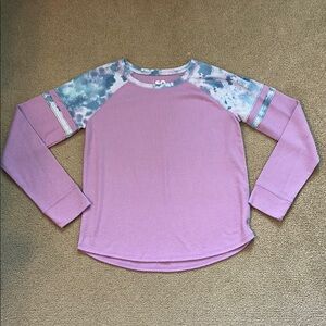 SO Kids' Pink and Tie-Dye Long Sleeve Tee
